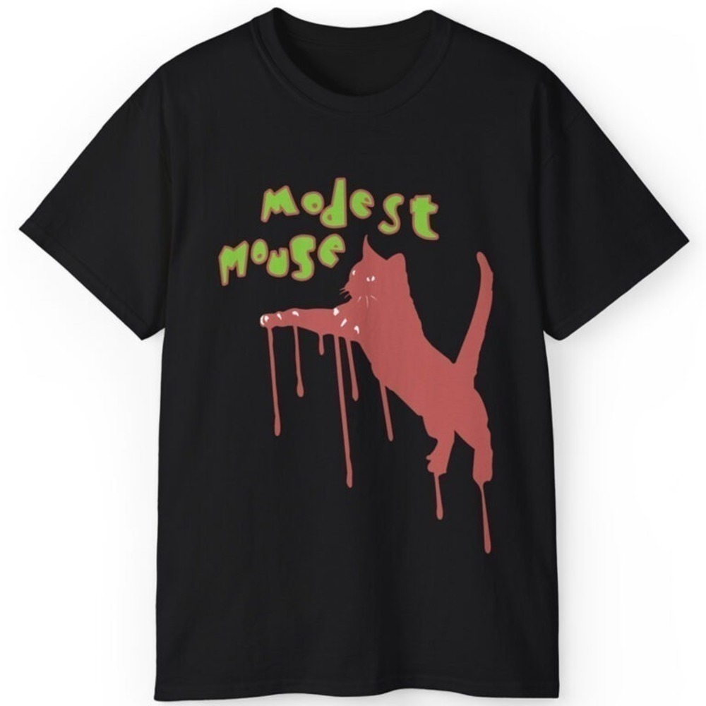 Modest Mouse Cat Shirt Indie Rock Graphic Tee Alternative Band Unisex Shirt